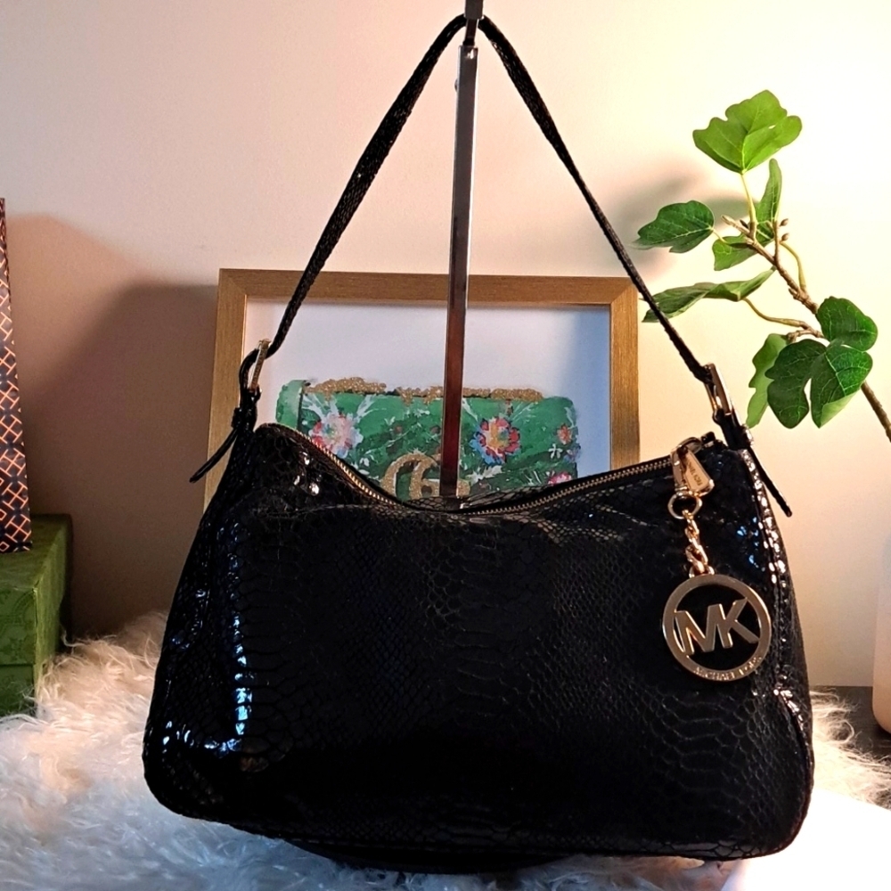Michael Kors Snakeskin Embossed  Shoulder Bag